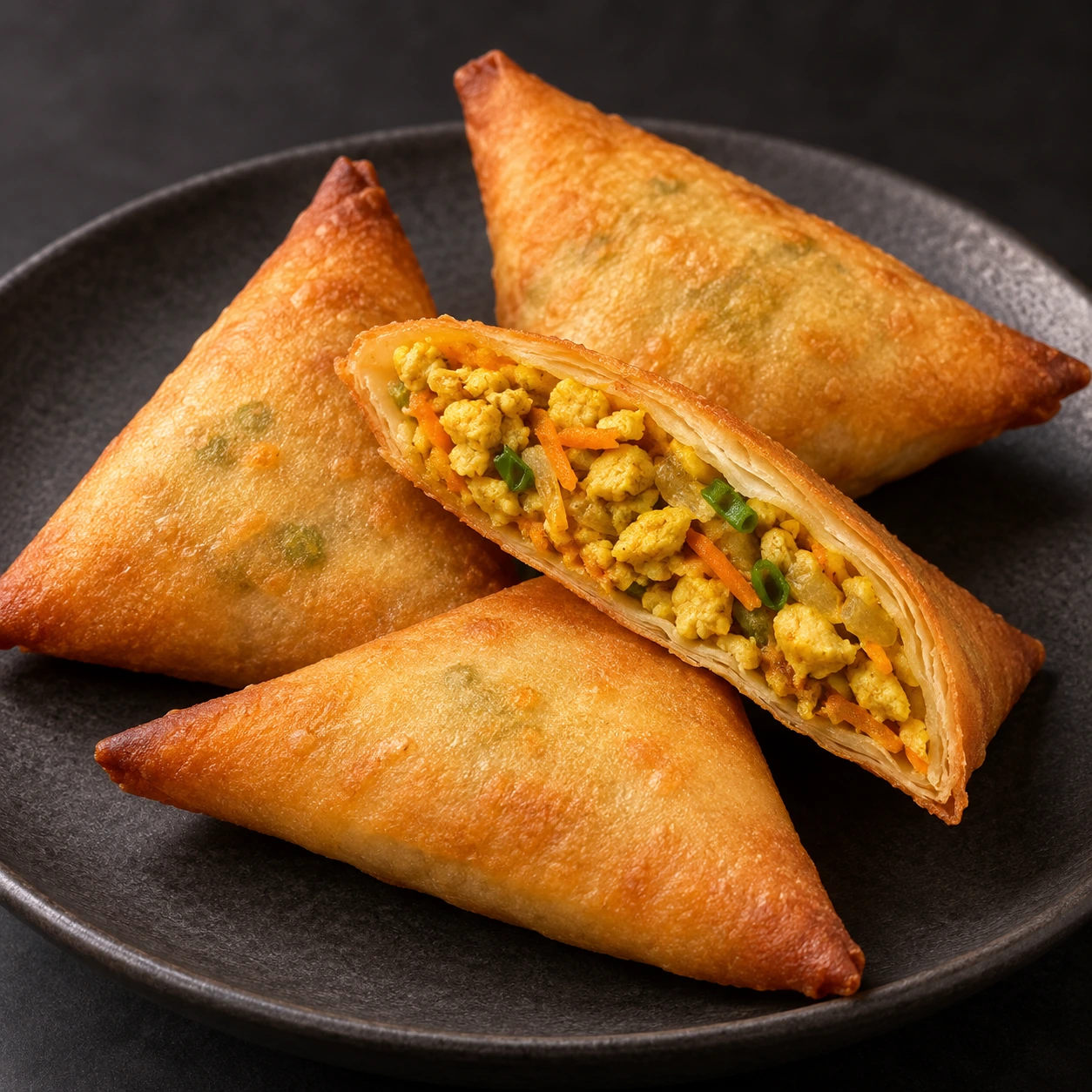 Samosas de pollo al curry