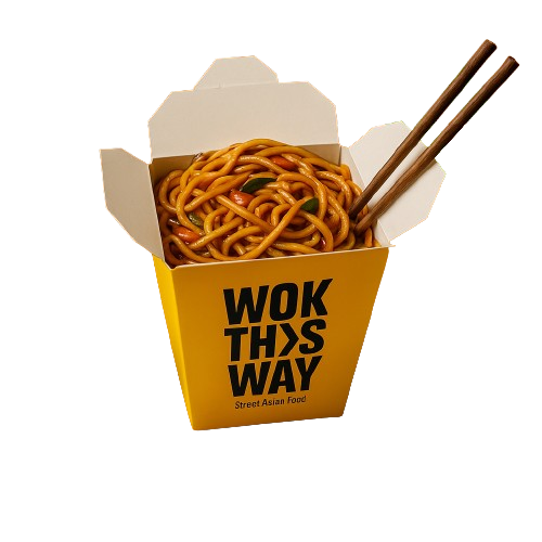 Ilustración de noodles en una caja Wok This Way